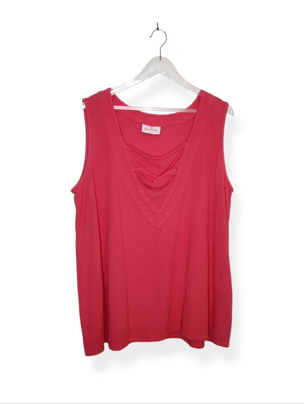 Cottonways Women's Pink Sleeveless Cotton Tank Top Size 3 2X/3X